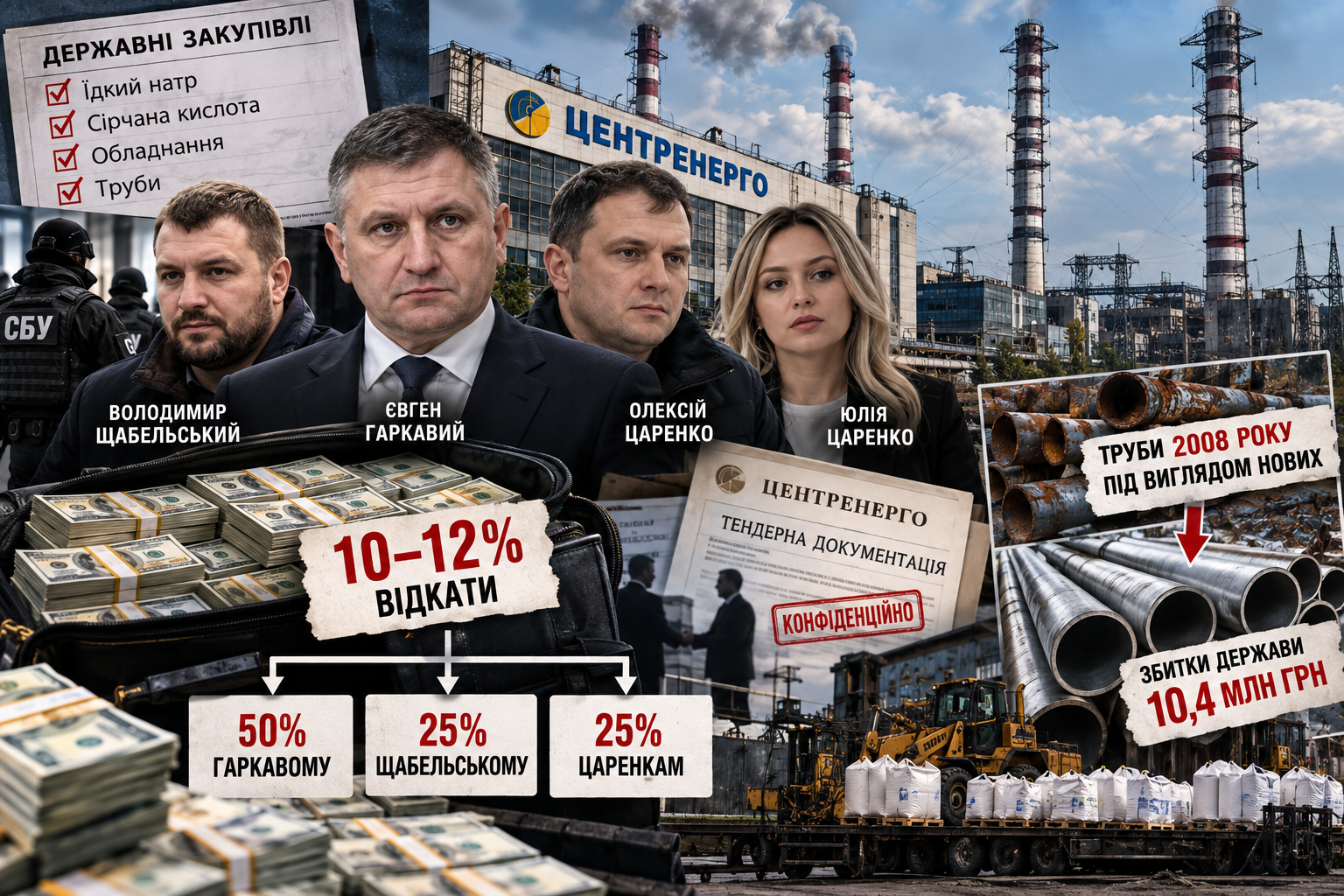 Мільйонні «відкати» та бутафорський антикорупційний контроль: слідство розкрило масштабну схему розкрадання в «Центренерго»